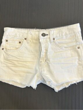 EUC free people white denim shorts size W25 XS